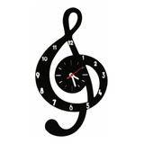 Relógio Clave De Sol Mdf Com Pêndulo Músico Musicista