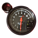 Relógio Conta Giro Rpm Shift Light Led 7 Cores Todo Preto