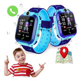 Relógio Criança Inteligente Lbs Rastreador Sos Chamada Chip Cor Da Caixa Azul Cor Da Pulseira Azul-azul