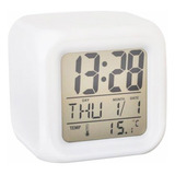 Relógio Cubo Digital Led Colorido Alarme Despertador De Mesa