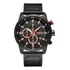 Relógio Curren 8291 Funcional Pulseira De Couro Cronógrafo Correia Preto Bisel Dourado Fundo Preto