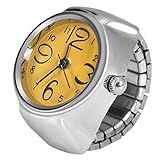 Relógio De Anel Anel De Relógio De Dedo Criativo Elástico Redondo Quartzo Anel De Dedo Relógios De Anel De Dedo Para Relógios Femininos Presente Homens Amarelo 
