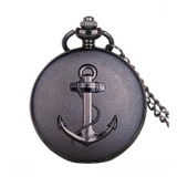 Relógio De Bolso Com Corrente Retro Vintage Steampunk Preto