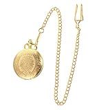 Relógio De Bolso Retrô Masculino NICERIO Vintage Esculpido De Quartzo Com Corrente Dourada