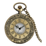 Relógio De Bolso Steampunk Bronze Com
