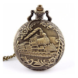 Relógio De Bolso Vintage Quartz Roman Retrô Cor Bronze Velho