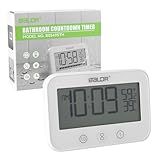 Relógio De Chuveiro De Banheiro Temporizador De Chuveiro à Prova D água Para Banheiro Temporizador Digital De Banheiro Com Visor De Temperatura E Umidade Relógio De Parede De Banheiro Operado Por