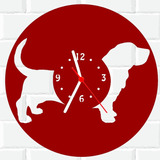 Relógio De Madeira Mdf Parede Cachorro Basset Linguica 5