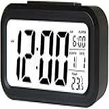 Relógio De Mesa Digital Inteligente Com Sensor De Temperatura Preto 