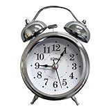 Relógio De Mesa Vintage Antigo Clássico Despertador Com Luz Led Noturna Em Metal Analógico Modelo Antigo 2 Sinos