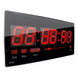 Relógio De Parede 46cm Led Digital Termometro Data Empresa