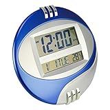 Relógio De Parede Alarme Termômetro Azul