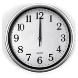 Relógio De Parede Analógico C Design Liso Prateado Sala 30cm