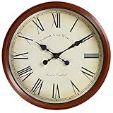 Relógio De Parede Clássico Vintage Estilo Retro 50 Cm Números Romanos Estilo Retrô Visor De Vidro Analógico Para Quarto Escritório