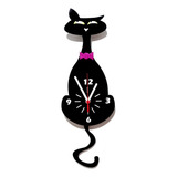 Relógio De Parede Criativo Com Movimento Gato (brinde)