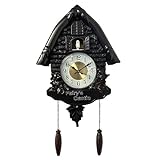 Relógio De Parede Cuco Decorativo Chalé Com Pêndulo 60x35cm