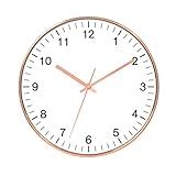 Relógio De Parede De Plástico Cobre Branco 25 Cm 27579