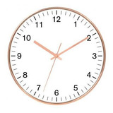 Relogio De Parede De Plastico Cobre E Branco 25cm X 4cm