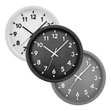 Relógio De Parede Decorativo Grande 30cm Silencioso Cozinha Estrutura Preto Fundo Preto