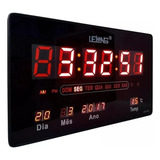 Relógio De Parede Digital Grande Led 36cm Termômetro E Data