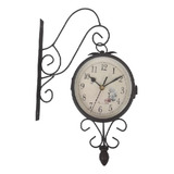 Relogio De Parede Dupla Face Retro Vintage Luxo Estacao