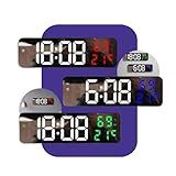 Relógio De Parede E Mesa Digital De Led Grande Despertador De Parede De Tela Grande, Visor De Umidade E Temperatura - Alvatec Atc® (branco Com Verde)