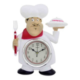 Relógio De Parede Em Plástico Chef Branco 29x23x5 5cm Yin s