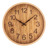 Relógio De Parede Estilo Madeira Wood Lyor Amadeirado Grande