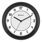 Relógio De Parede Eurora Decorativo Moderno Liso Preto 6505