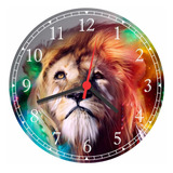 Relógio De Parede Grande Abstrato Leão Com 50cm Salas G001