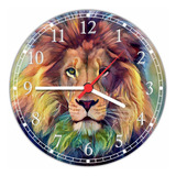 Relógio De Parede Grande Abstrato Leão Com 50cm Salas G003
