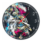Relógio De Parede Grande Abstrato Leão Com 50cm Salas G004