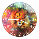 Relógio De Parede Grande Abstrato Leão Com 50cm Salas G005