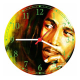 Relógio De Parede Grande Bob Marley Raggae Bandas 50 Cm Gg01