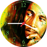 Relógio De Parede Grande Reggae Bob Marley 40 Cm
