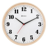 Relógio De Parede Herweg 26cm Quartz 6126 324 Pinus Estrutura Bege Fundo Branco