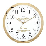 Relógio De Parede Herweg Bodas De Ouro 35 Cm Musical Dourado