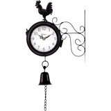 Relógio De Parede Herweg Dupla Face Estação 6489 034 Preto Cor Do Fundo Branco