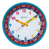Relógio De Parede Infantil Educativo Herweg 26cm Azul