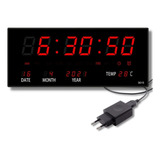 Relógio De Parede Led Digital Grande Academia Empresa Bivolt Cor Da Estrutura Preto Cor Do Fundo Preto