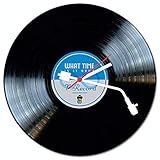 Relógio De Parede Modelo Disco De Vinil Azul