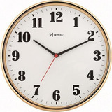 Relógio De Parede Redondo Dourado Metalizado 26cm 6125 29