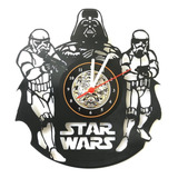 Relógio De Parede Star Wars Nave Retrô Disco Vinil