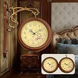 Relógio De Parede Vintage De 22 Cm- Relógio De Parede Retrô Enferrujado Sem Tique-taque- Relógio Grande De Ferro Antigo- Relógio Redondo De Quartzo Silencioso Para Escritório- Café- Biblioteca-