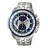 Relógio De Pulso Casio Ef-558 Com Corria De Aço Inoxidável Cor Prateado - Fondo Branco/azul