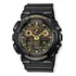 Relógio De Pulso Casio Ga100 Com Corria De Resina Cor Preto - Fondo Marrom/verde/preto