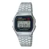 Relógio De Pulso Casio Vintage A159 Com Corpo Prateado,  Digital, Para Sem Gênero, Fundo  Preto, Com Correia De Aço Inoxidável Cor Prateado, Subdials De Cor Preto, Ponteiro De Minutos/segundos Preto, 