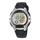 Relógio De Pulso Digital Casio Lw 200 2av Com Corria De Resina Cor Preto Fondo Cinza Bisel Preto cinza