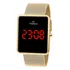 Relógio De Pulso Digital Champion Ch40080 Com Corria De Aço Cor Dourado - Fondo Preto