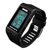 Relógio De Pulso Masculino Digital Esportivo à Prova D água Pedômetro Calorias Alarme De Balcão Feminino Relógios De Corrida Luz Traseira Multifuncional Grande Para Adultos Tendência Preto